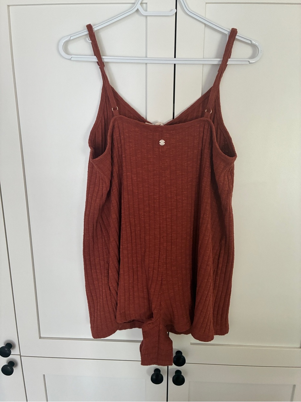 Roxy Ribbed V-Neck Romper - Rust - Picture 3 of 3